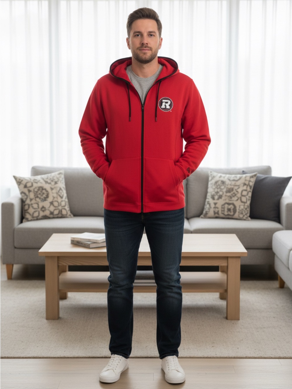 Redblacks CFL Zip-Up Hooded Sweatshirt  - Men